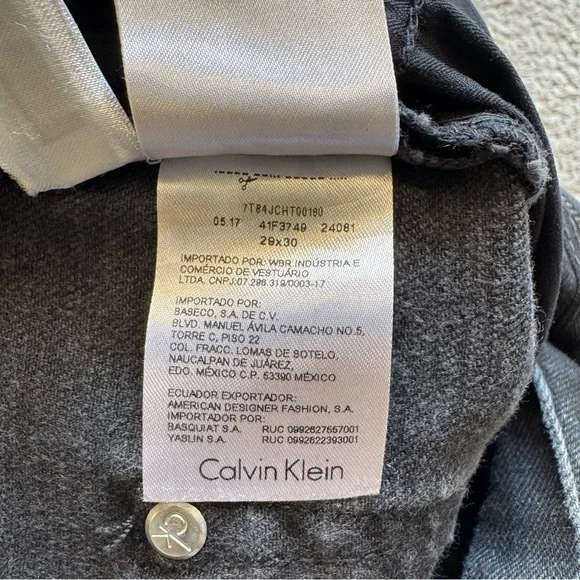Calvin Klein Jeans Men's Washed Black Straight Jeans - Picture 7 of 7